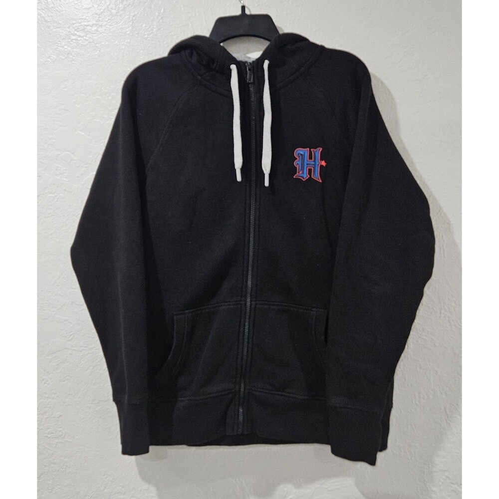 Houston Texans Antigua Women's Large Victory Raglan Full-Zip Hoodie - Black